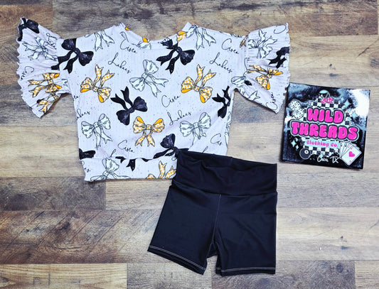 Ruffle Sleeve Dolman & Bikers